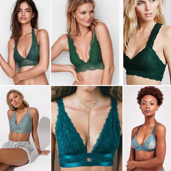 Vintage teal lace bralette - Picture 14 of 15